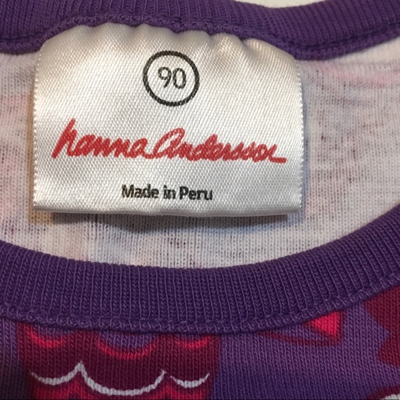 SOLD-Hanna Andersson Top LS Purple Floral 90 cm 3T - Picture 8 of 9